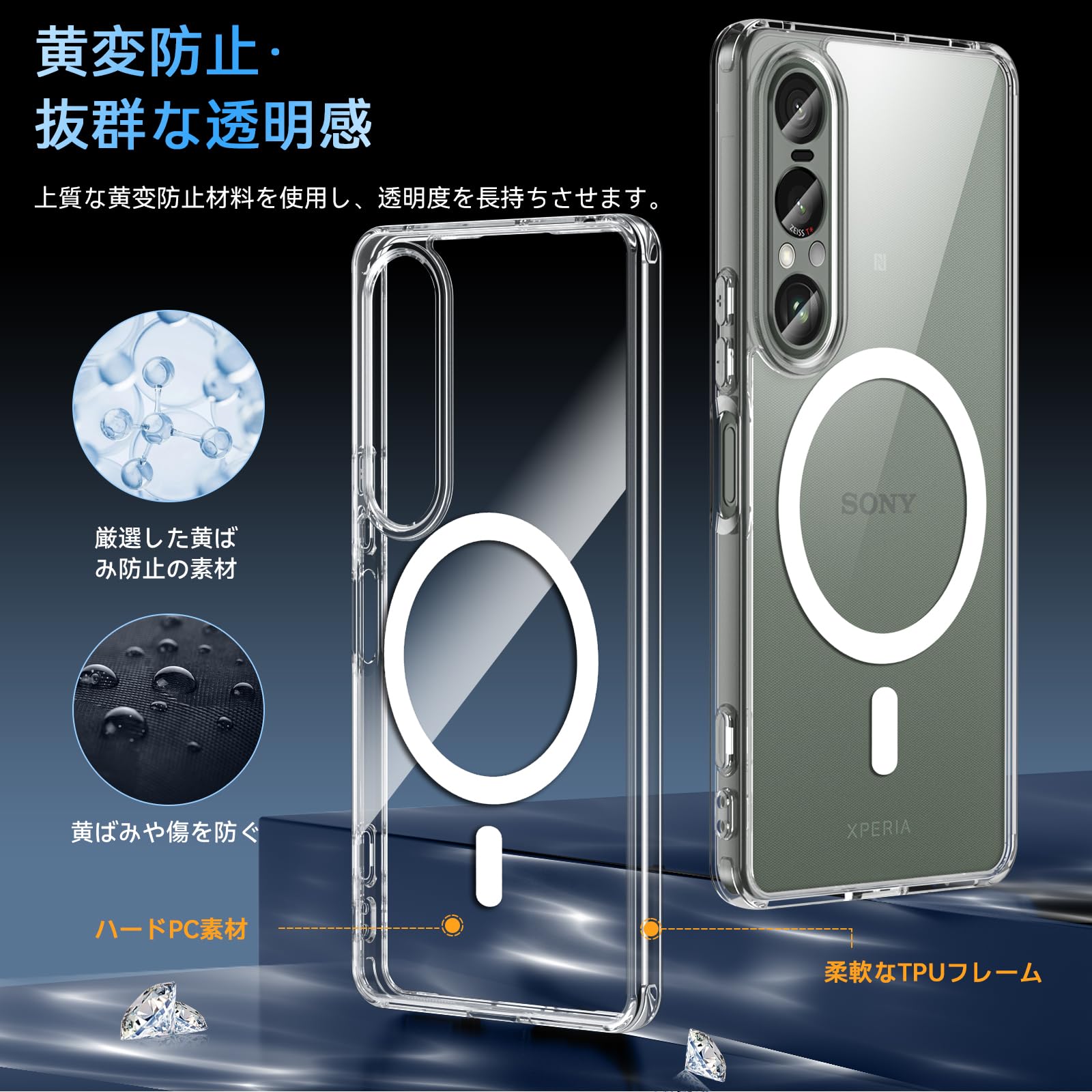 Amazon.co.jp: Xperia 1 VII ケース 【ガラスフィルム付き・MagSafe
